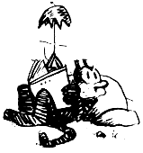 George Herriman's Krazy Kat is lounging under an umbrella.